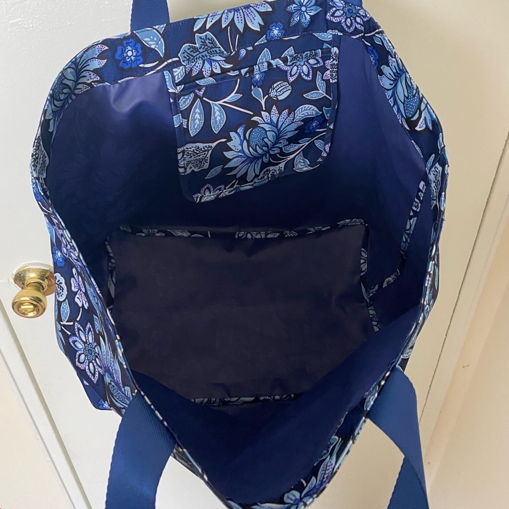 Navy Blue Flower Tote